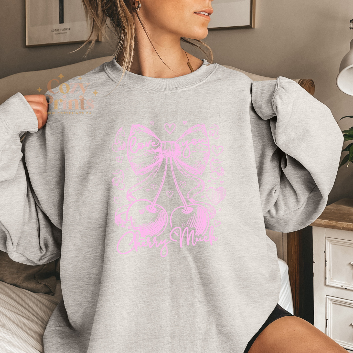 I Love You Cherry Much Pink Version | Unisex Sweatshirt