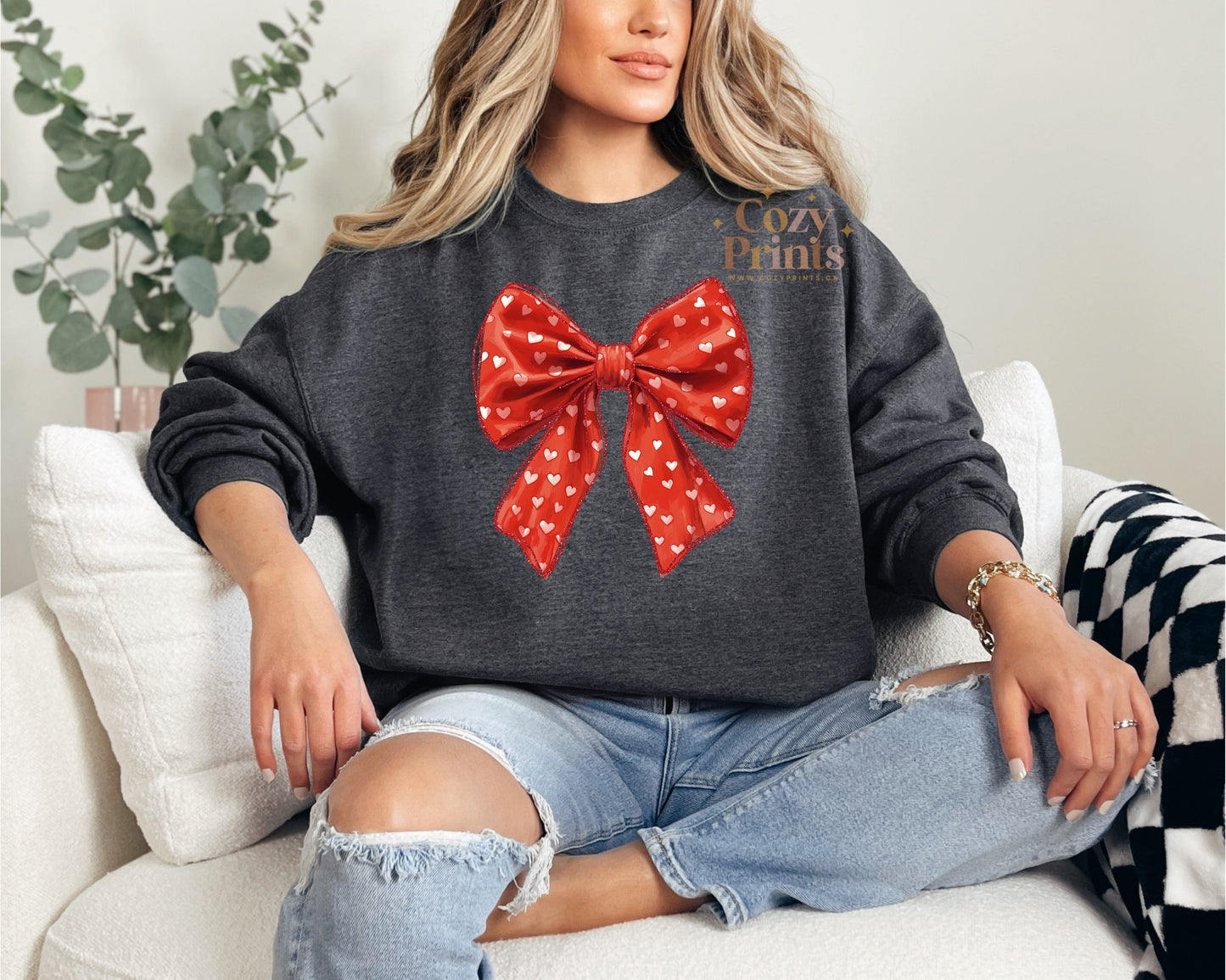 Red Valentine Bow | Unisex Sweatshirt