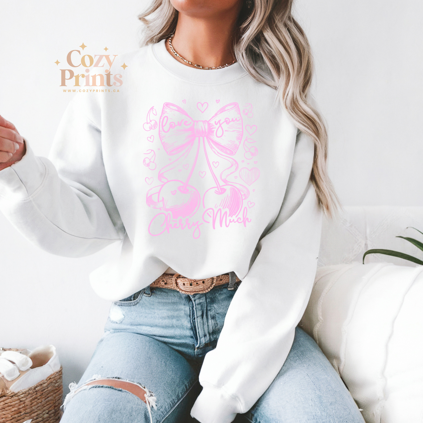 I Love You Cherry Much Pink Version | Unisex Sweatshirt
