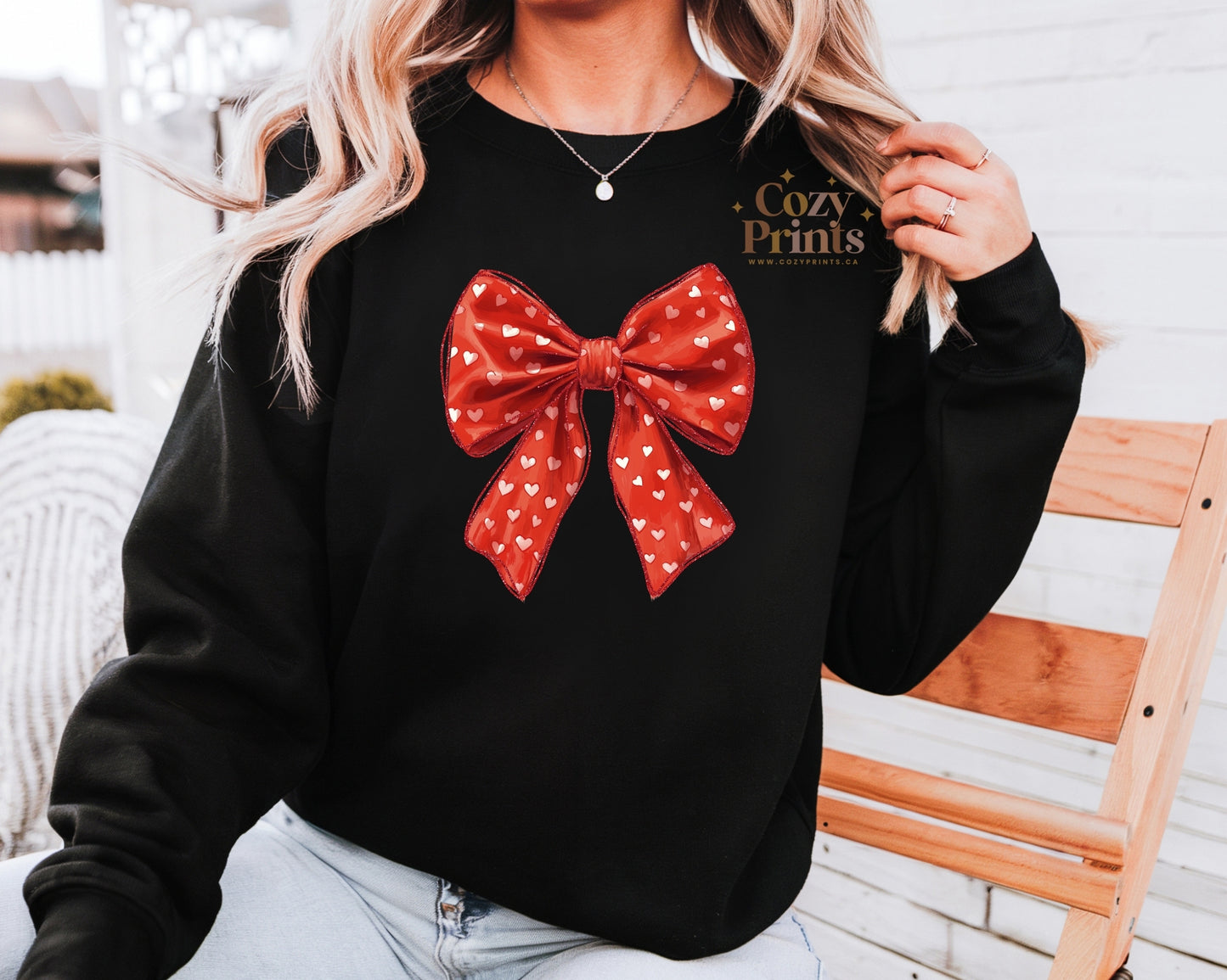 Red Valentine Bow | Unisex Sweatshirt
