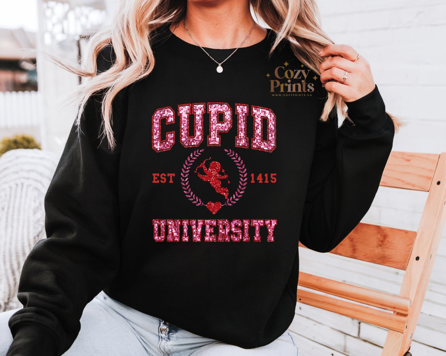 Cupid University Sparkly | Unisex Sweatshirt