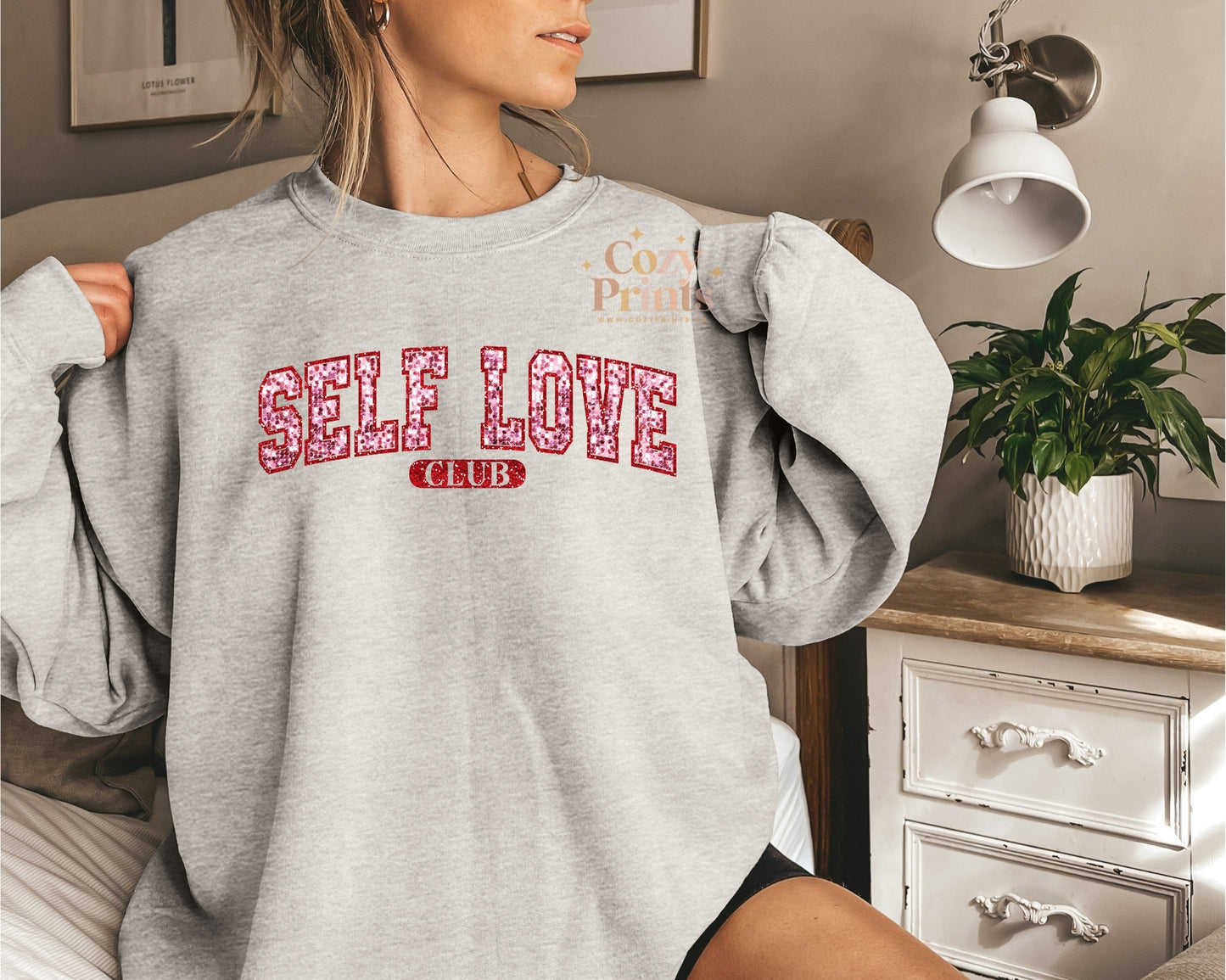 Self Love Club Sparkly Print | Unisex Sweatshirt